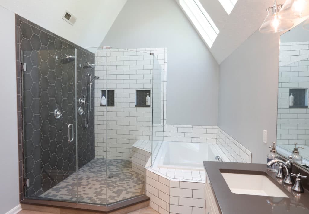 Beautifully renovated contemporary master bathroom