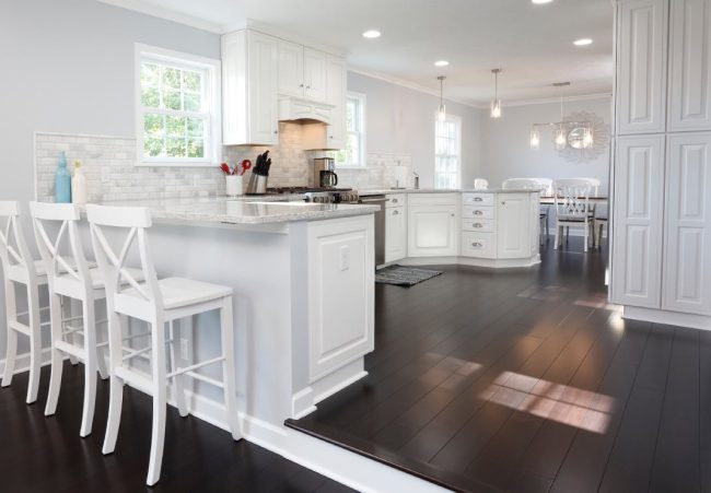 Bright Open Kitchen Leading into Dining Room