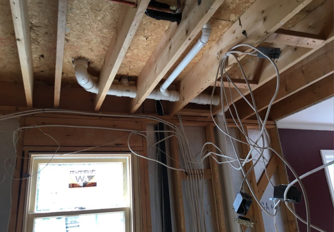 Rerouting of Electrical in Removed Wall - During Photo