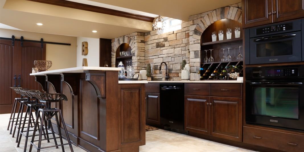 Rustic Basement Bar