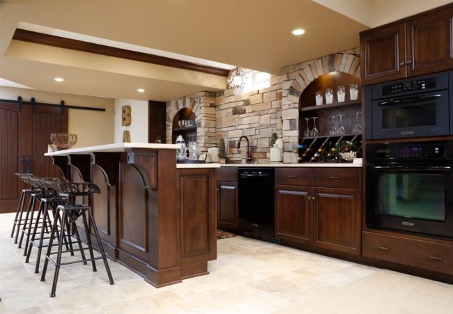 Rustic Basement Bar