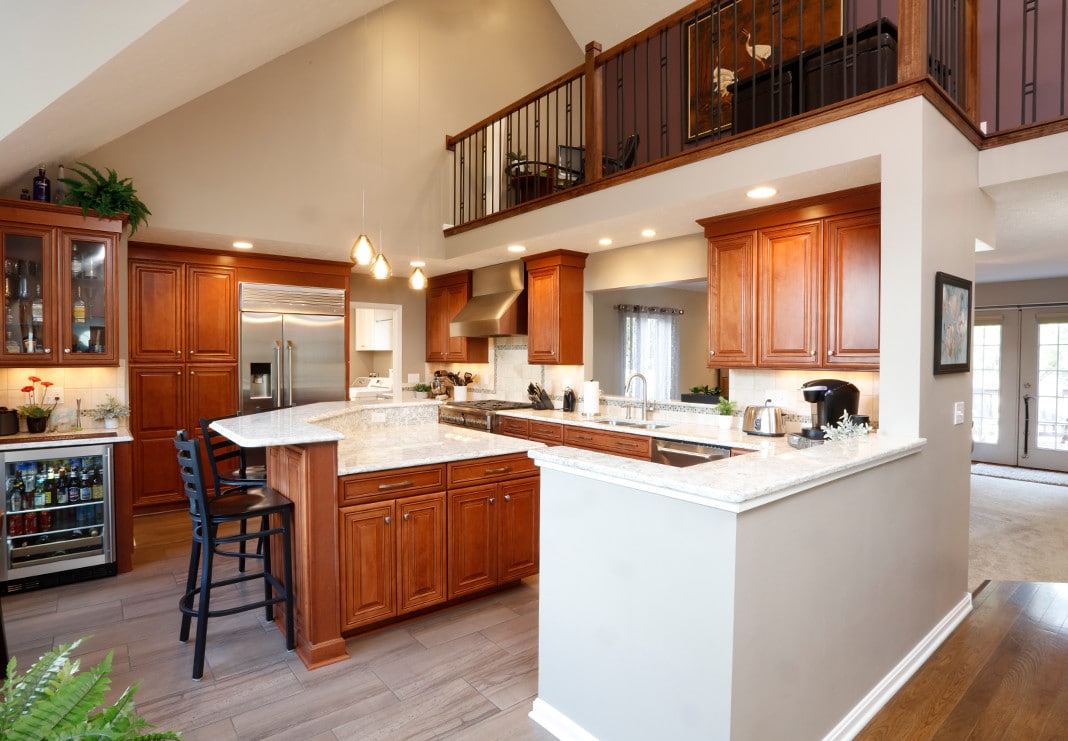 Kitchen With Balcony Above