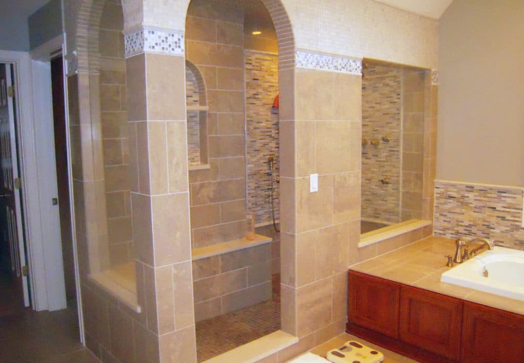 Tiled Shower Room and Soaking Tub