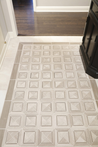 Decorative floor tile inlay