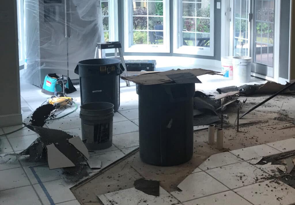During: Kitchen Island Removal