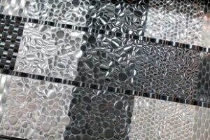 Source: Emser Gleam metal over ceramic mosaic tile