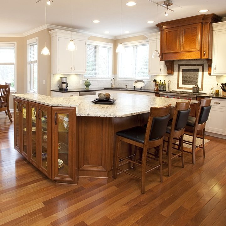 warm hardwood flooring in kitchen