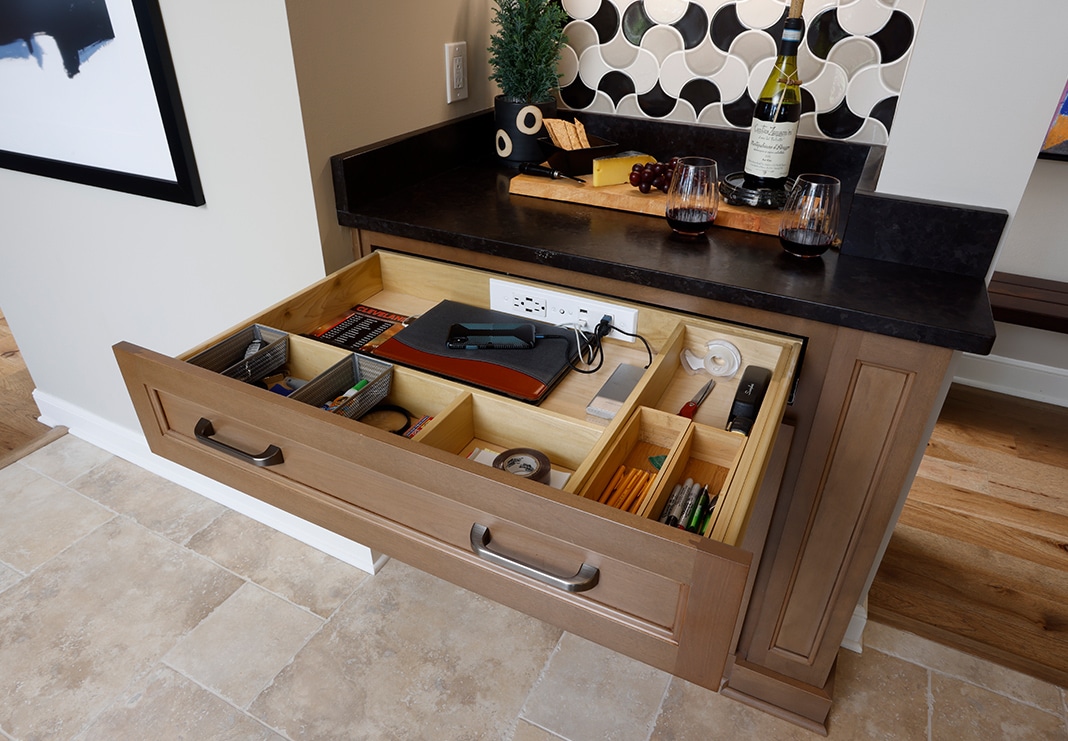 Drawer with Built-in Charging Station Outlet