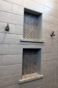 shower niches with custom tile