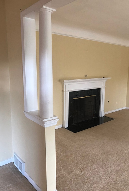 Before: Original Two-Sided Fireplace