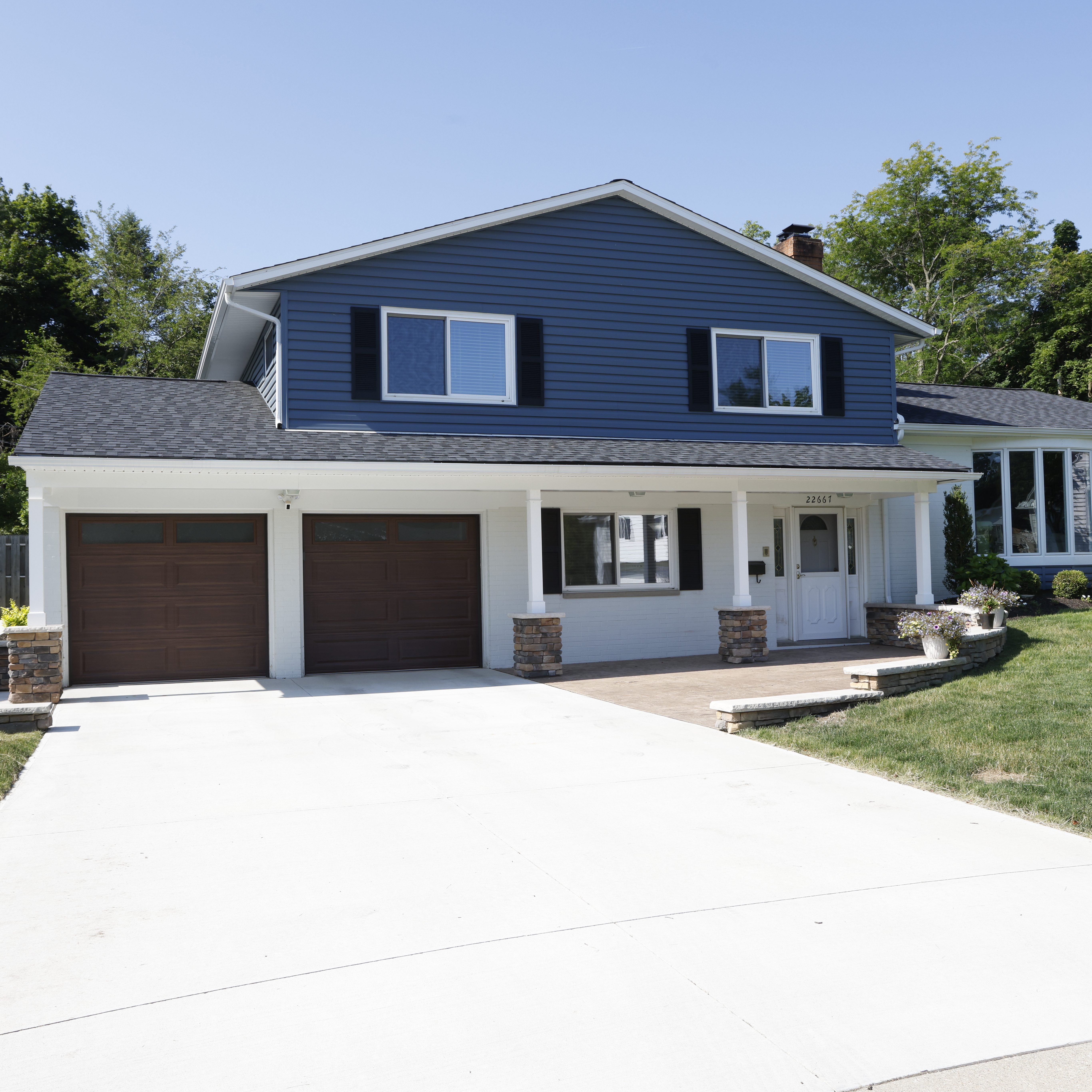 refreshed exterior split level home