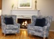kitchen fireplace seating area
